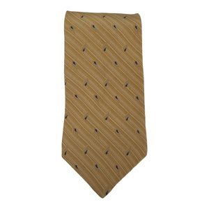 Bill Blass Silk Necktie Stripes Diamonds Blue Tan